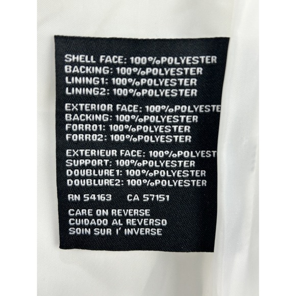 Guess Coat Rain Jacket Women Large Ivory Hooded‎ Pockets Sleek NWOT - Picture 12 of 13